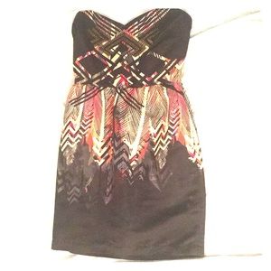 Strapless black pattern dress